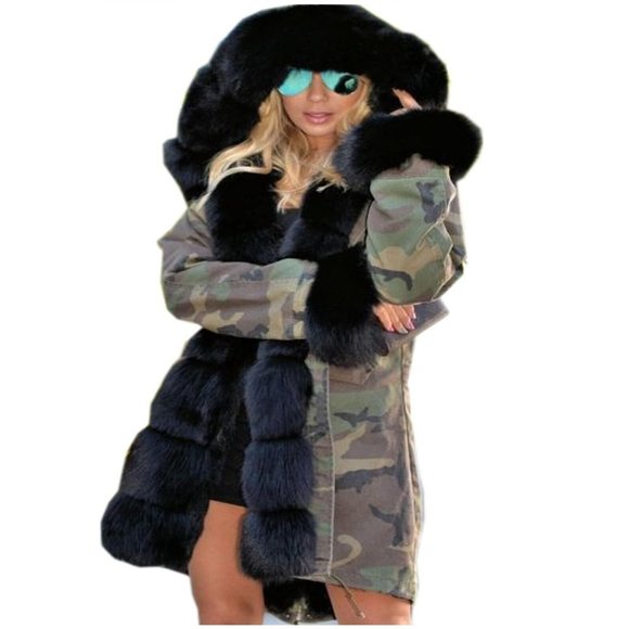 Roiii Jackets & Blazers - Roiii Winter Long Warm Thick Parka Faux Fur Hooded Size XL C12